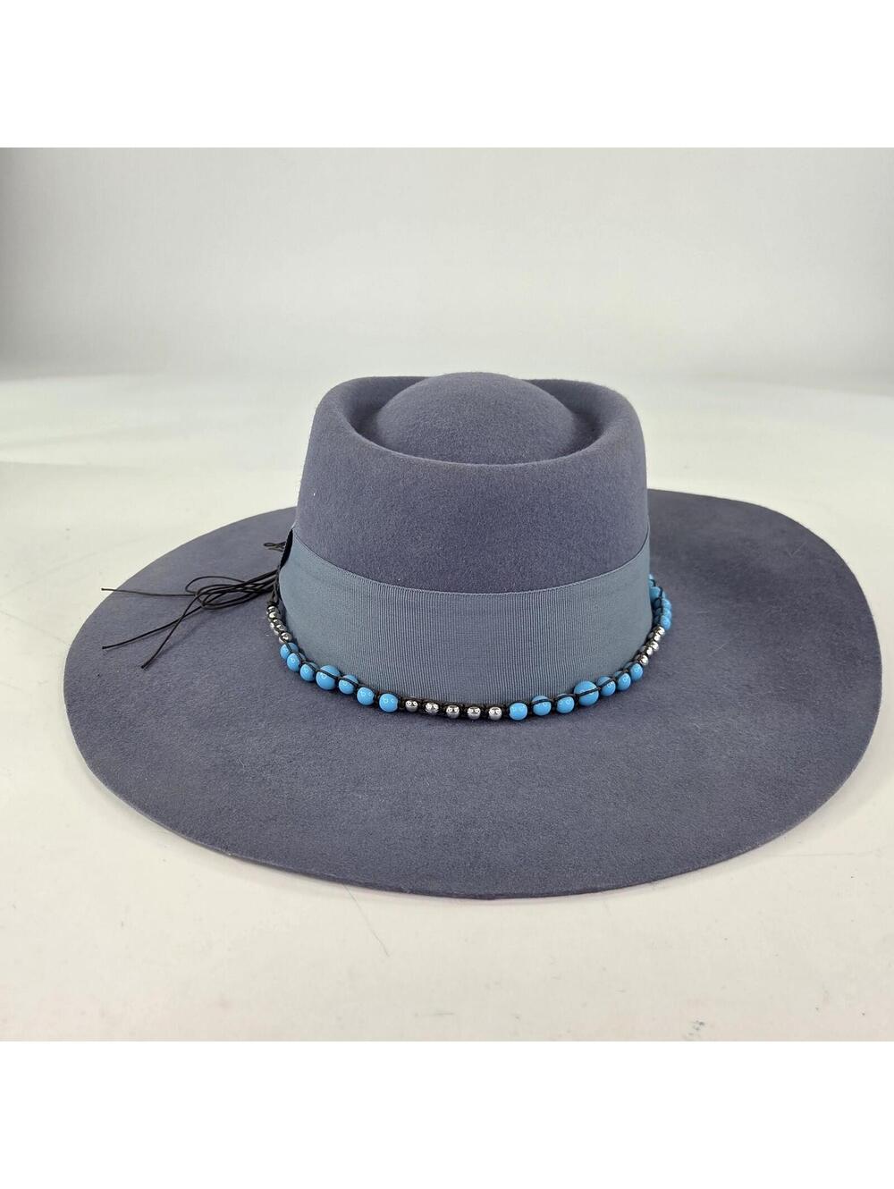 SHYANNE WOMEN'S DANCER TELESCOPE WOOL FELT WESTERN HAT ONE SIZE BLUE GAMBLER HAT - Picture 6 of 9